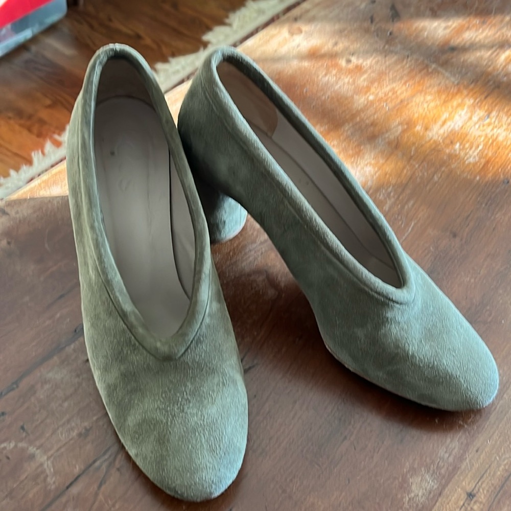 COS Moss Green Suede Pumps 40
